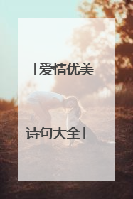 爱情优美诗句大全