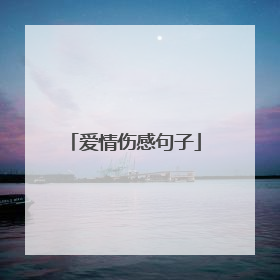 爱情伤感句子
