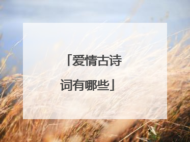 爱情古诗词有哪些