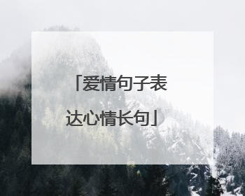 爱情句子表达心情长句