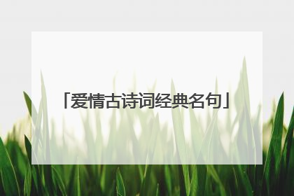 爱情古诗词经典名句