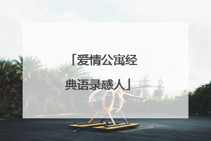 爱情公寓经典语录感人