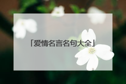 爱情名言名句大全