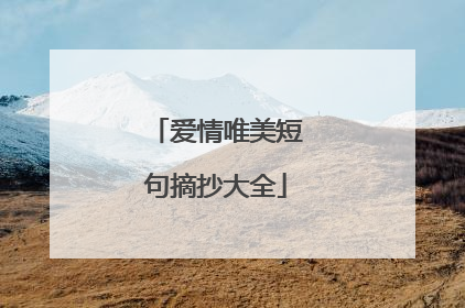 爱情唯美短句摘抄大全