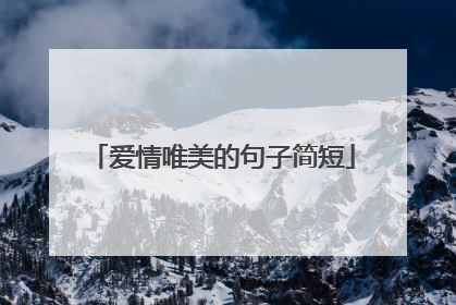 爱情唯美的句子简短