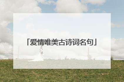 爱情唯美古诗词名句