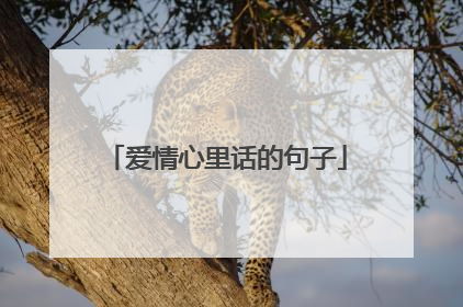 爱情心里话的句子
