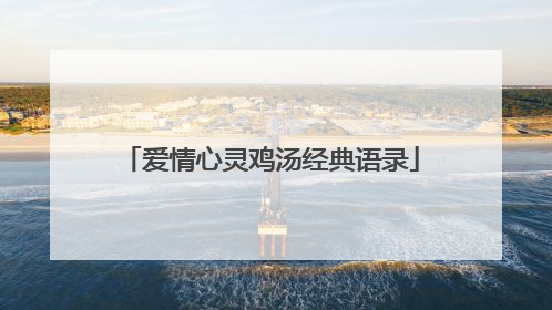 爱情心灵鸡汤经典语录