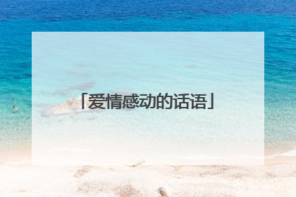 爱情感动的话语