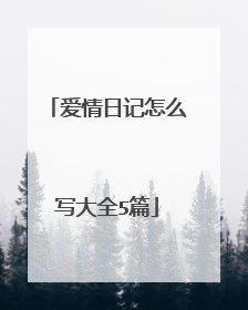 爱情日记怎么写大全5篇