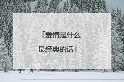 爱情是什么最经典的话