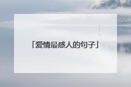爱情最感人的句子