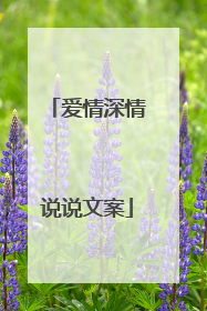爱情深情说说文案