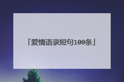 爱情语录短句100条