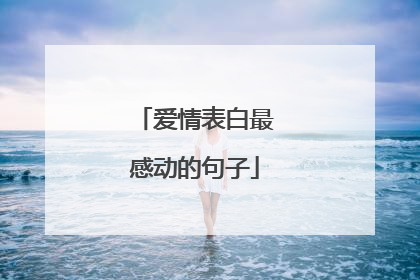 爱情表白最感动的句子