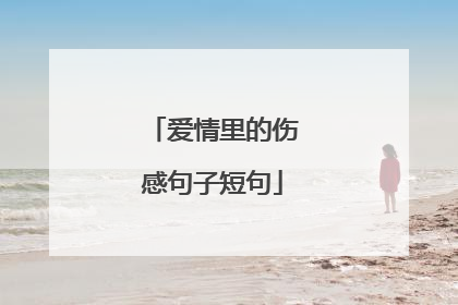 爱情里的伤感句子短句
