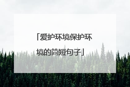 爱护环境保护环境的简短句子