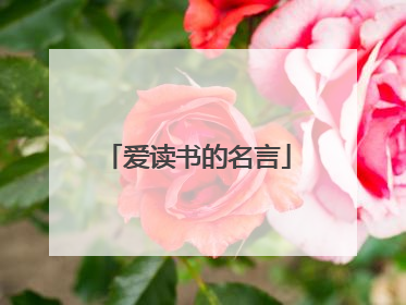 爱读书的名言