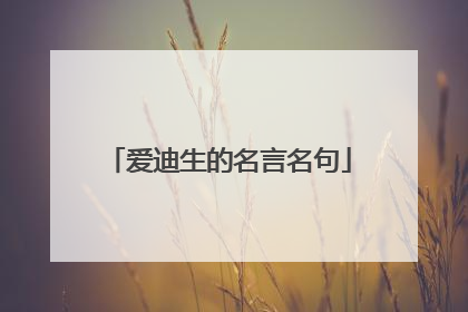 爱迪生的名言名句