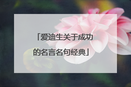 爱迪生关于成功的名言名句经典