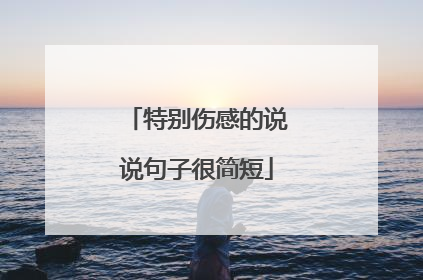 特别伤感的说说句子很简短