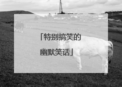 特别搞笑的幽默笑话