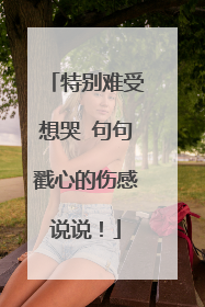 特别难受想哭 句句戳心的伤感说说!