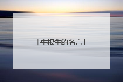 牛根生的名言