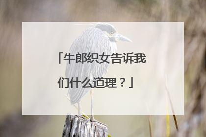 牛郎织女告诉我们什么道理?