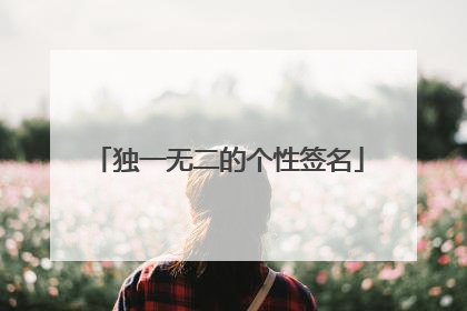 独一无二的个性签名