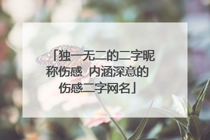 独一无二的二字昵称伤感 内涵深意的伤感二字网名