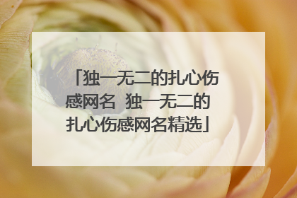 独一无二的扎心伤感网名 独一无二的扎心伤感网名精选