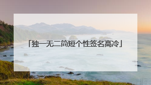 独一无二简短个性签名高冷