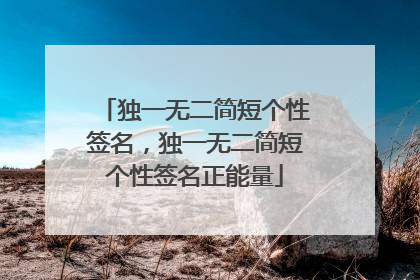 独一无二简短个性签名,独一无二简短个性签名正能量