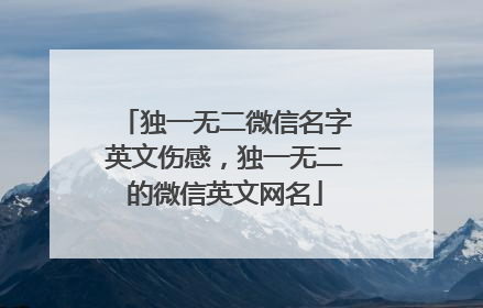 独一无二微信名字英文伤感,独一无二的微信英文网名