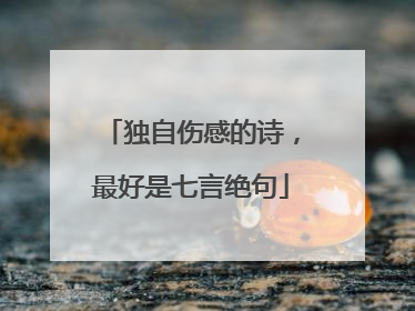 独自伤感的诗,最好是七言绝句