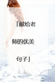 献给老师的优美句子