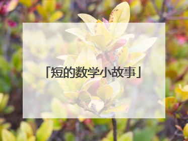 短的数学小故事