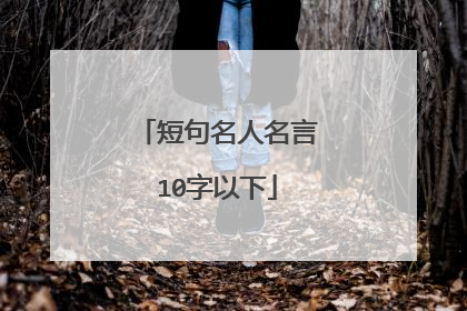 短句名人名言10字以下
