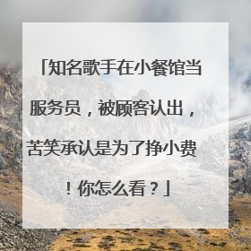 知名歌手在小餐馆当服务员，被顾客认出，苦笑承认是为了挣小费！你怎么看？