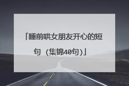 睡前哄女朋友开心的短句 (集锦40句)