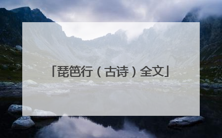 琵笆行(古诗)全文