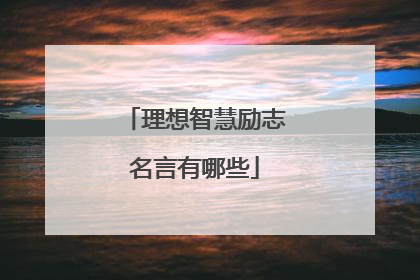 理想智慧励志名言有哪些