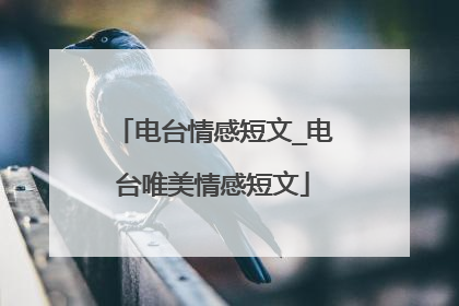 电台情感短文_电台唯美情感短文