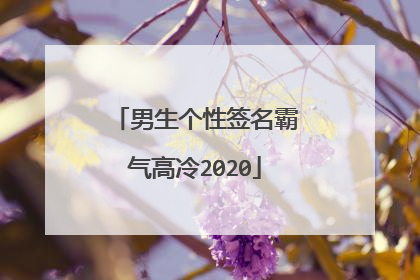 男生个性签名霸气高冷2020