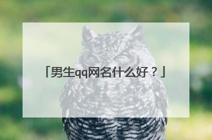 男生qq网名什么好?