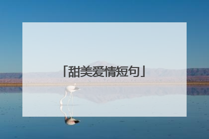 甜美爱情短句
