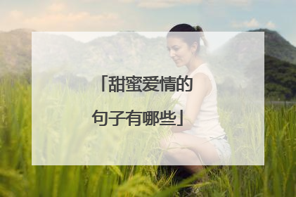 甜蜜爱情的句子有哪些