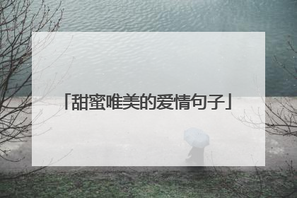 甜蜜唯美的爱情句子