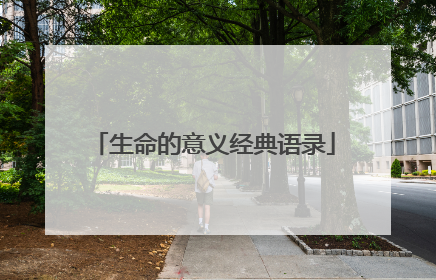 生命的意义经典语录